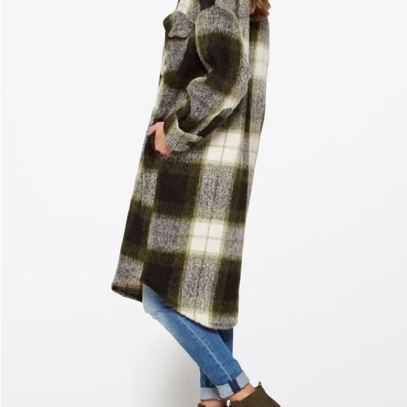 Plaid Long Coat - Picture 1 of 5